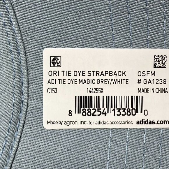 ADIDAS ORIGINALS TIE-DYED STRAP-BACK HAT UNISEX MEDIUM GREY ONE SIZE - Picture 8 of 9